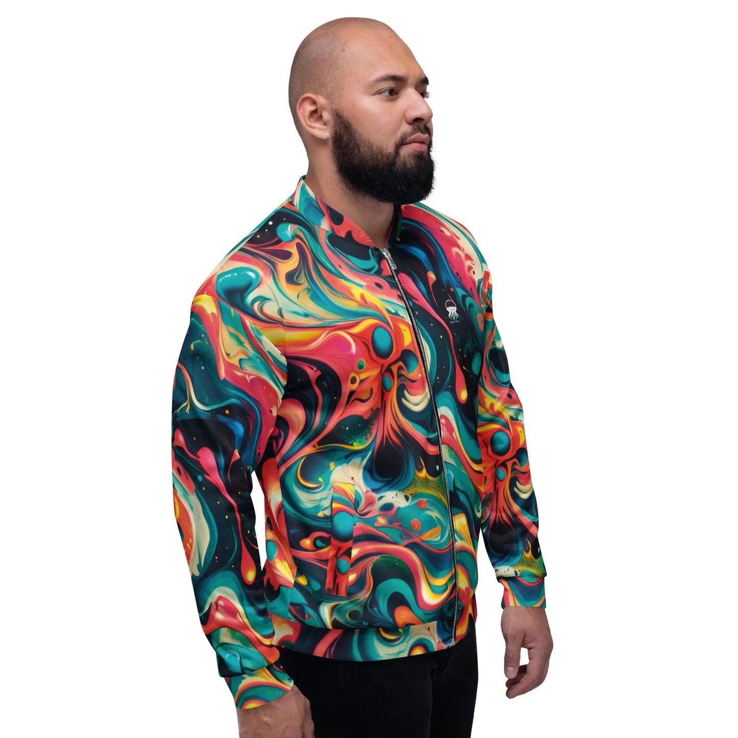 Bomber Jacket Celestial Splash | Cosmic Watercolor Elegance