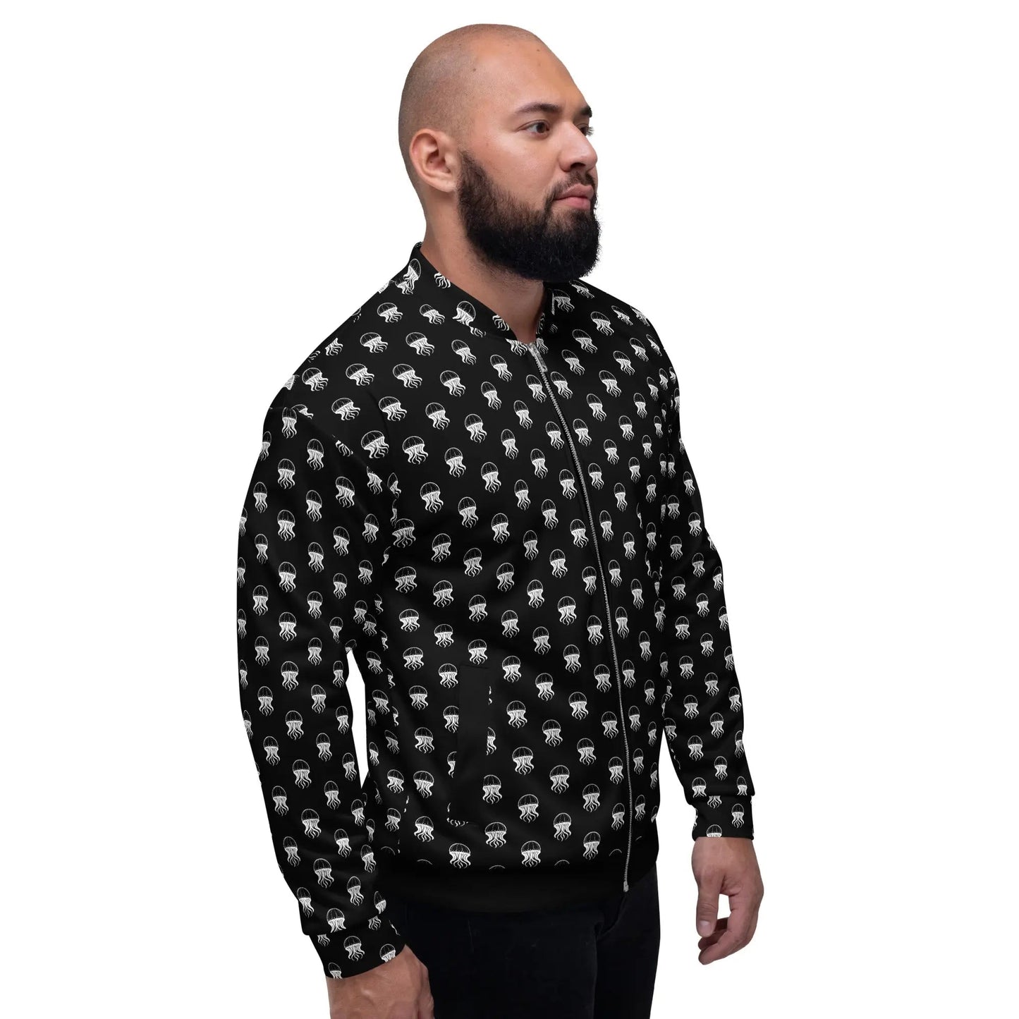 Bomber Jacket Jellyfish Invaders | Retro Arcade & Cosmic Edge