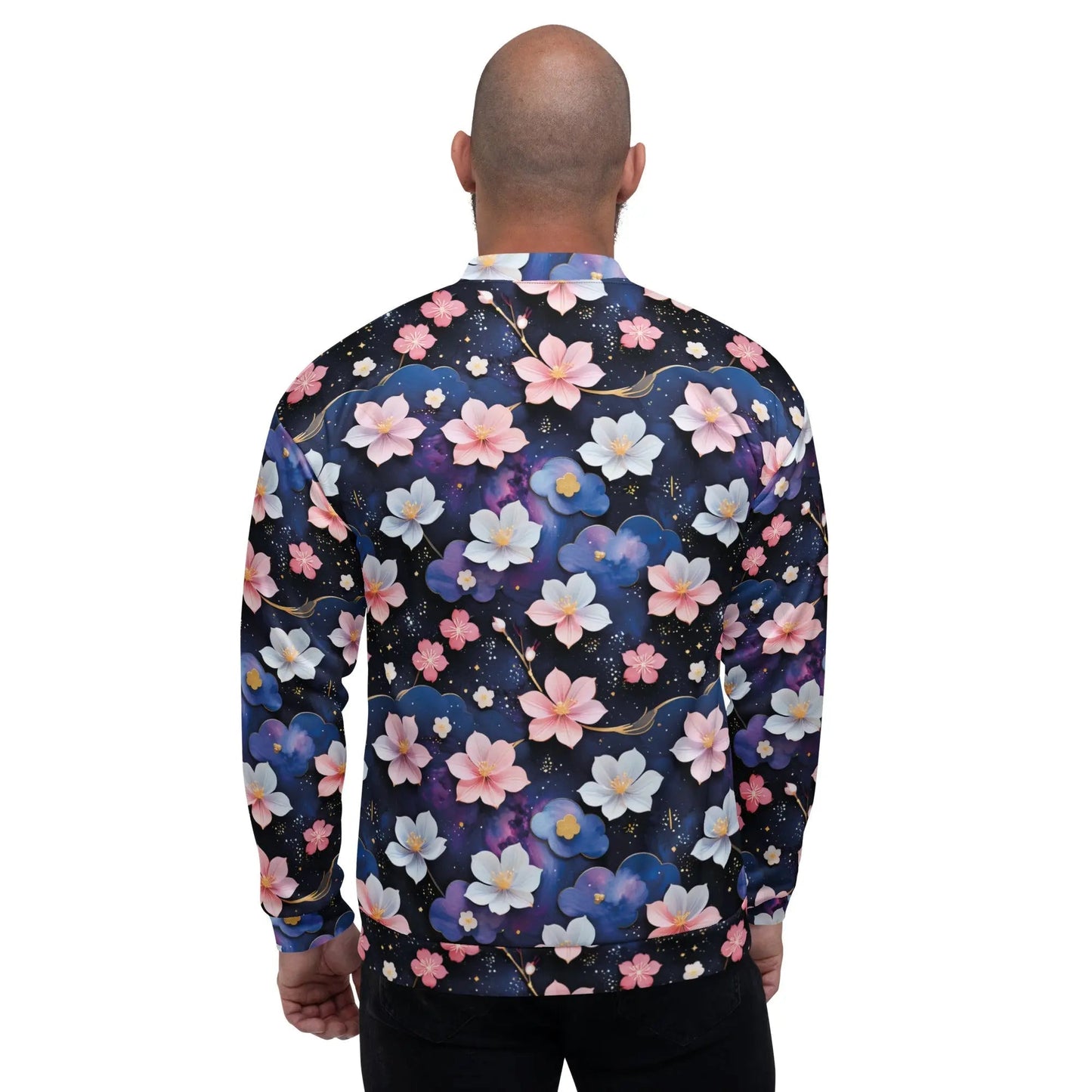 Bomber Jacket Midnight Sakura | Celestial Elegance & Comfort