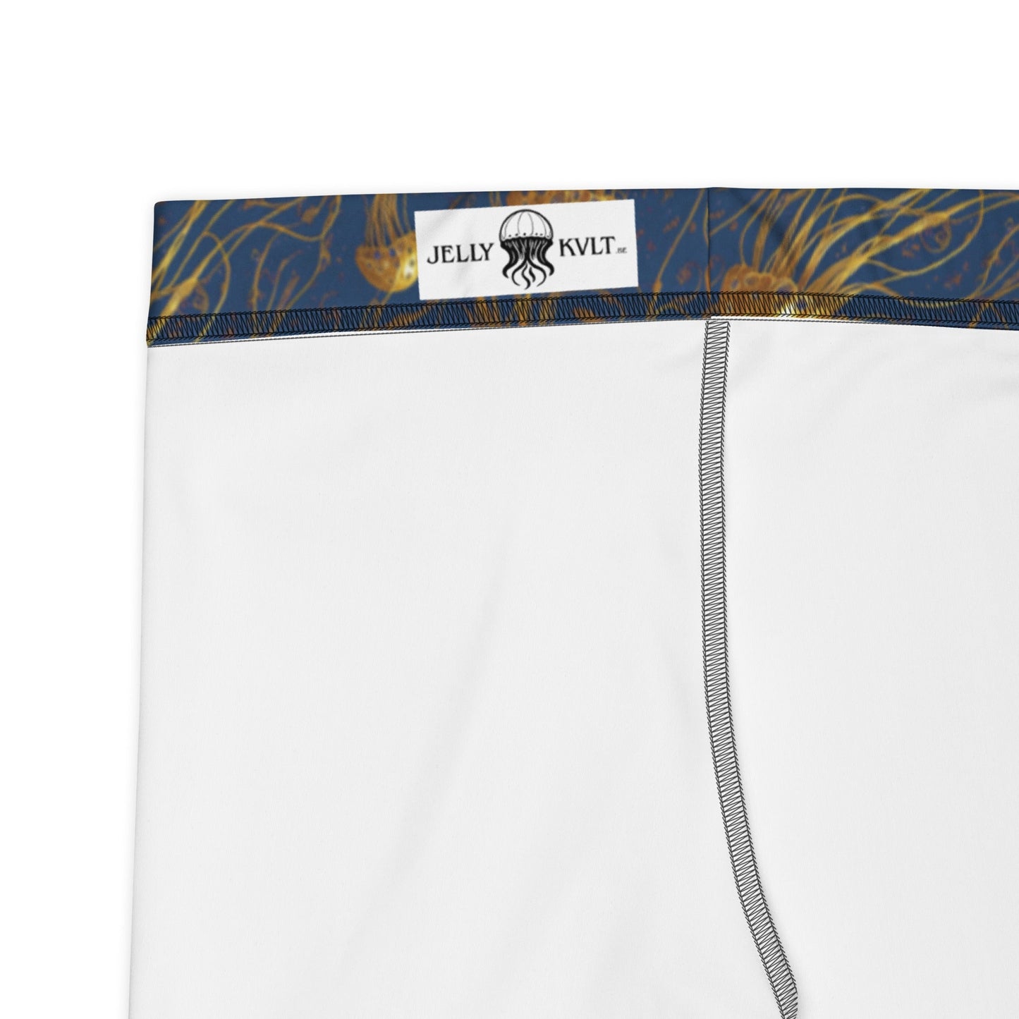 Capri Leggings - Blue and Gold Jellyfishes - by Jelly Kvlt