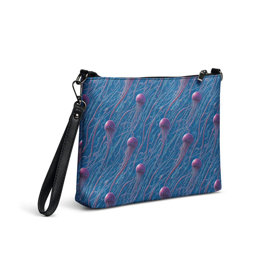 Crossbody bag - Blue and Violet Jellyfishes - by Jelly Kvlt