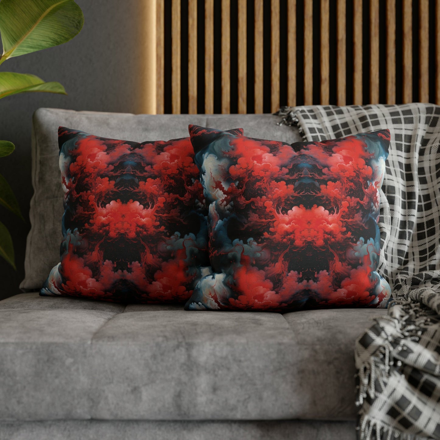 Square Pillow Case - Ethereal Crimson Flow - Dark Jelly Kvlt