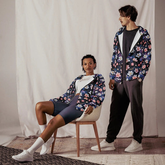 Unisex Comfort Zip Hoodie - Midnight Sakura | Sustainable & Cozy