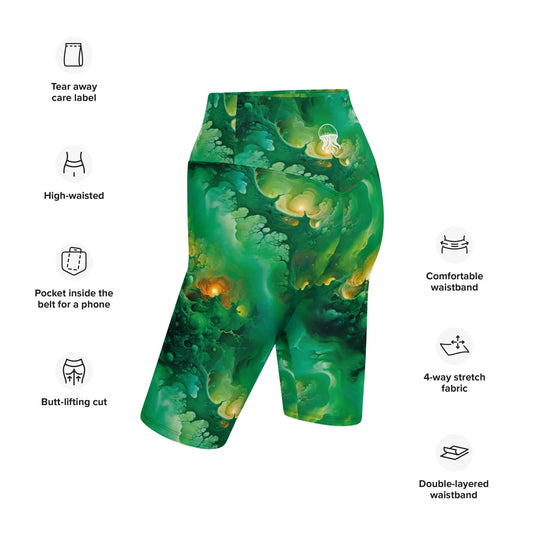 Biker Shorts - Viridian Shroud - by Jelly Kvlt