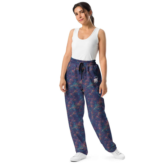 Unisex Wide-leg Joggers - Galactic Tangle - by Jelly Kvlt