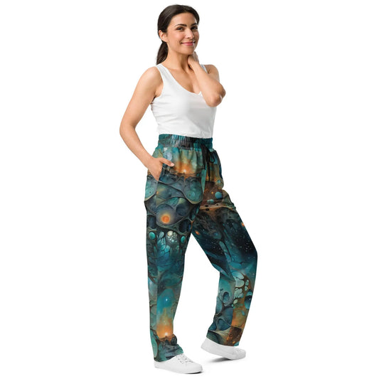 Unisex Wide-leg Joggers - Chthonic Echoes - by Jelly Kvlt