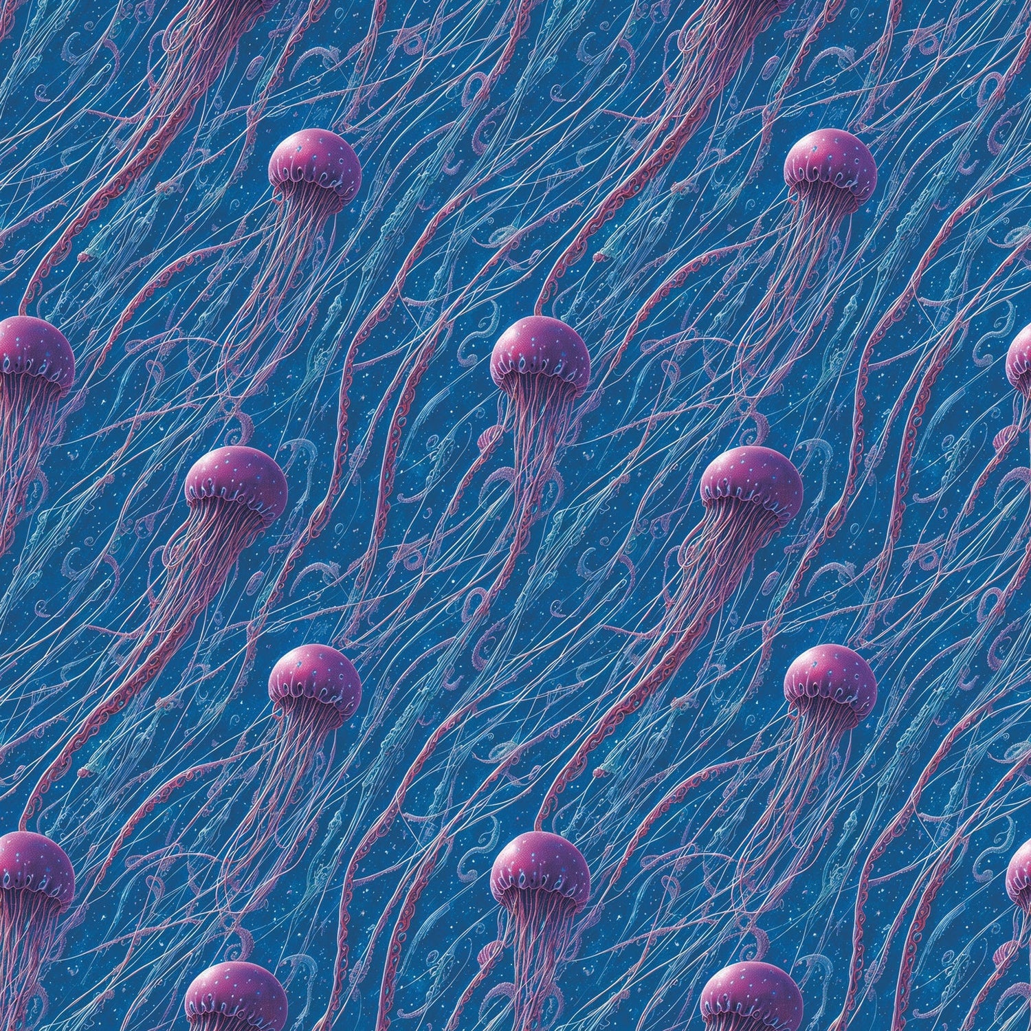 Blue and Violet Cosmic Jellyfishes