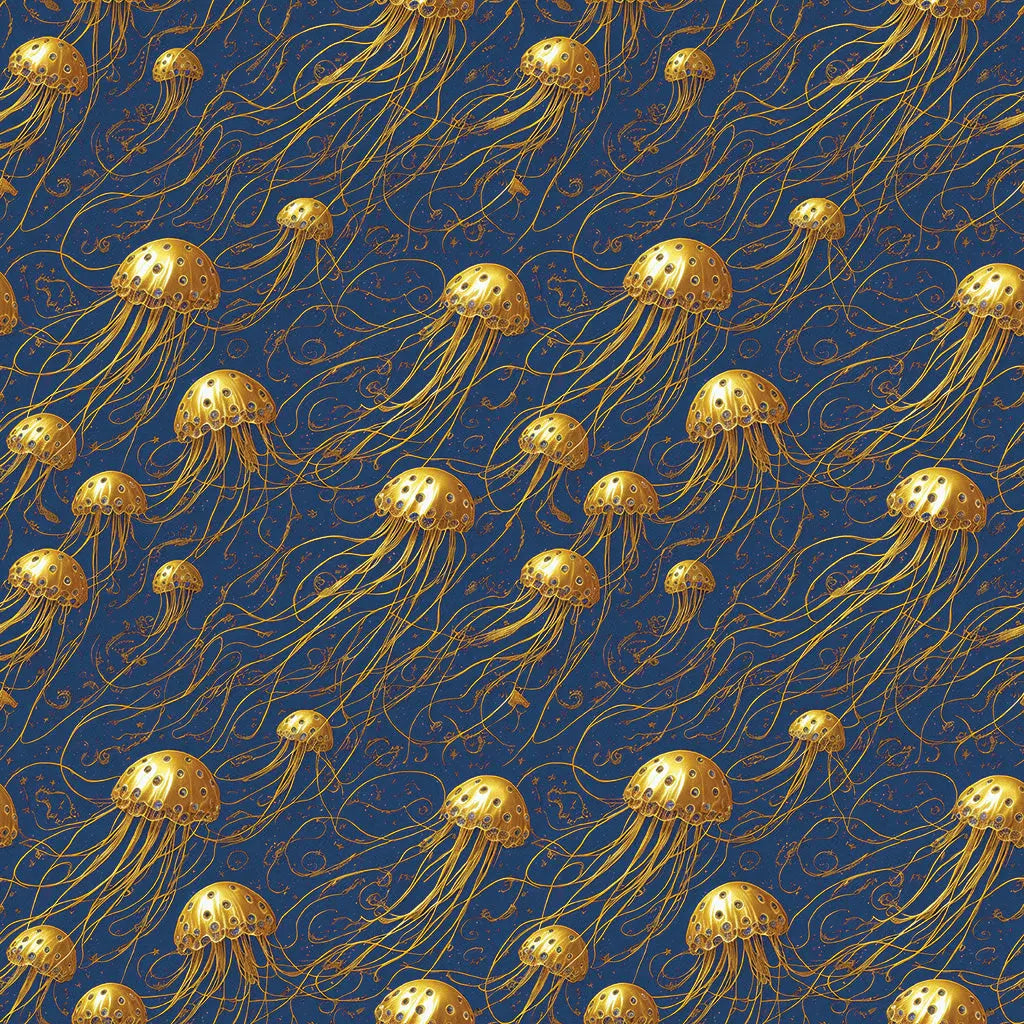 Blue and Gold Cosmic Jellyfishes