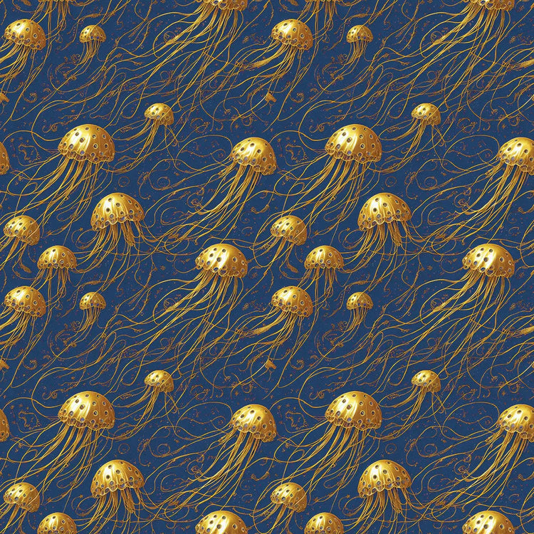 Blue and Gold Cosmic Jellyfishes