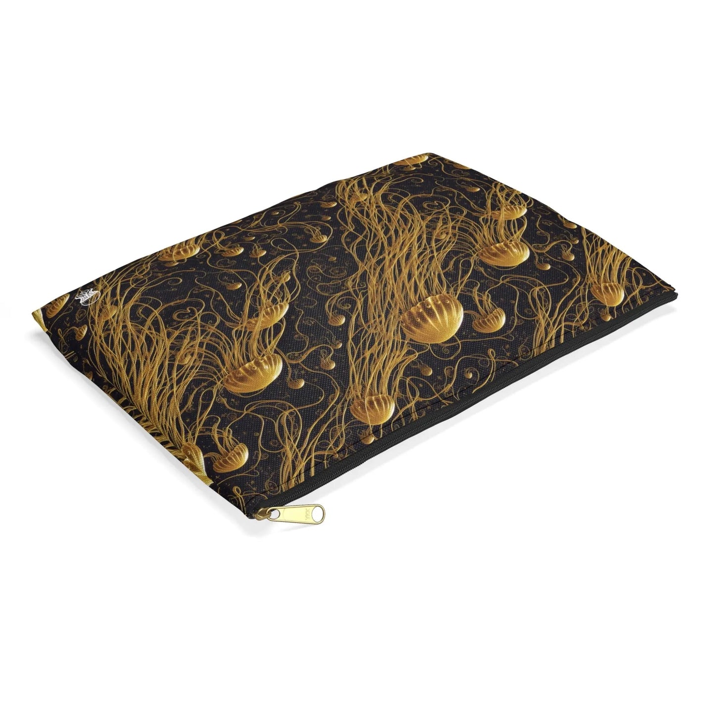 Accessory Pouch - Black and Gold Jellyfishes - by Jelly Kvlt