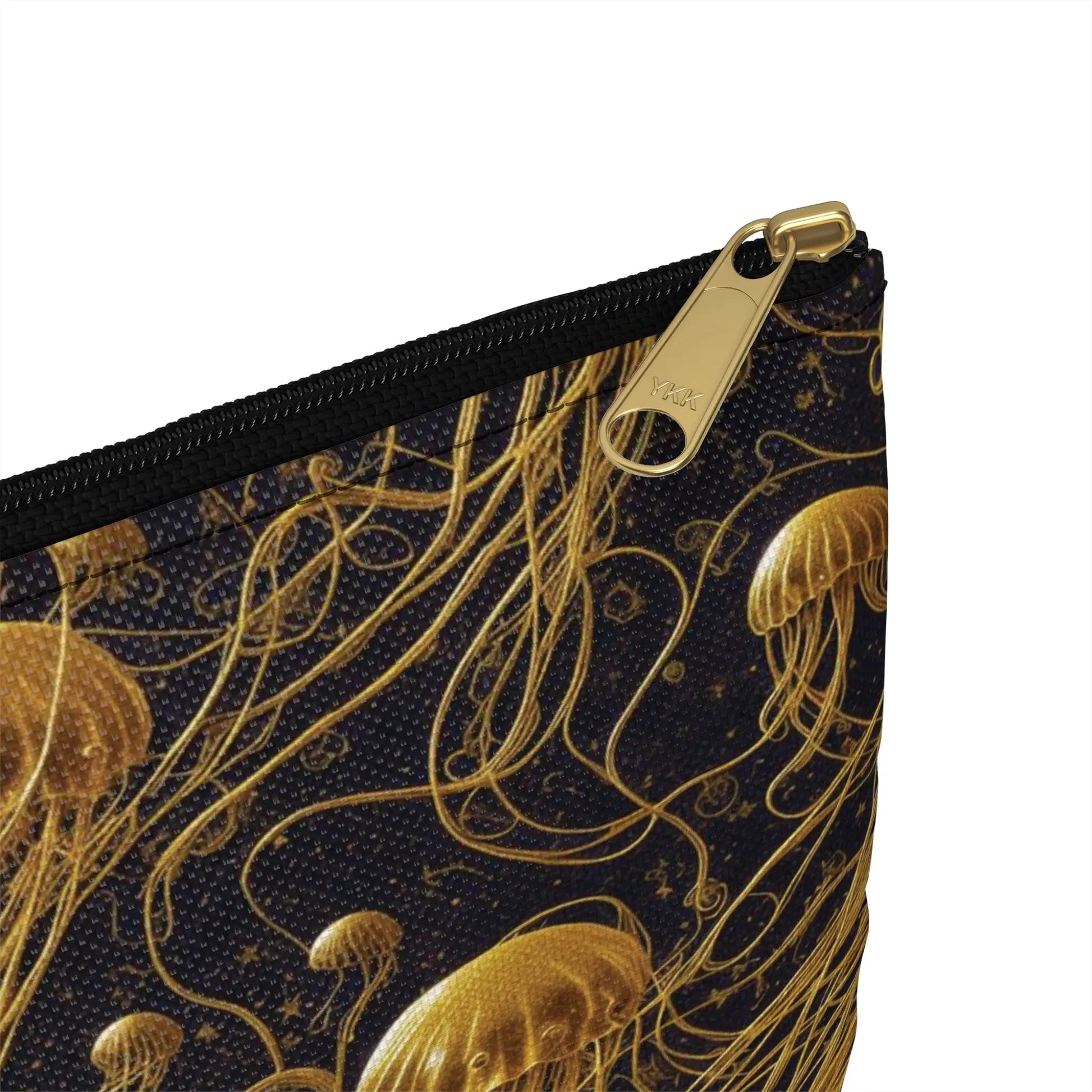 Accessory Pouch - Black and Gold Jellyfishes - by Jelly Kvlt