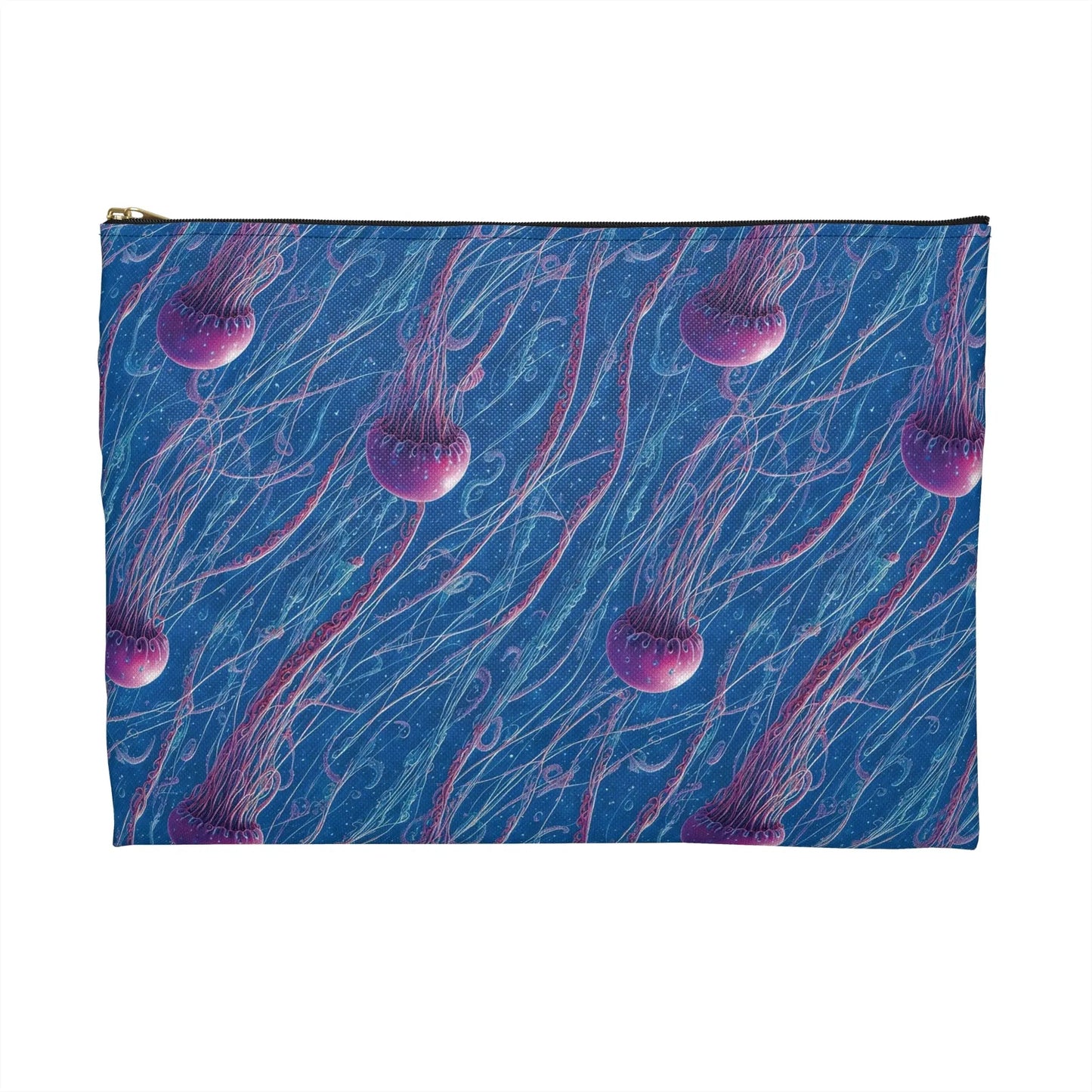 Accessory Pouch - Blue And Violet Jellyfishes - by Jelly Kvlt