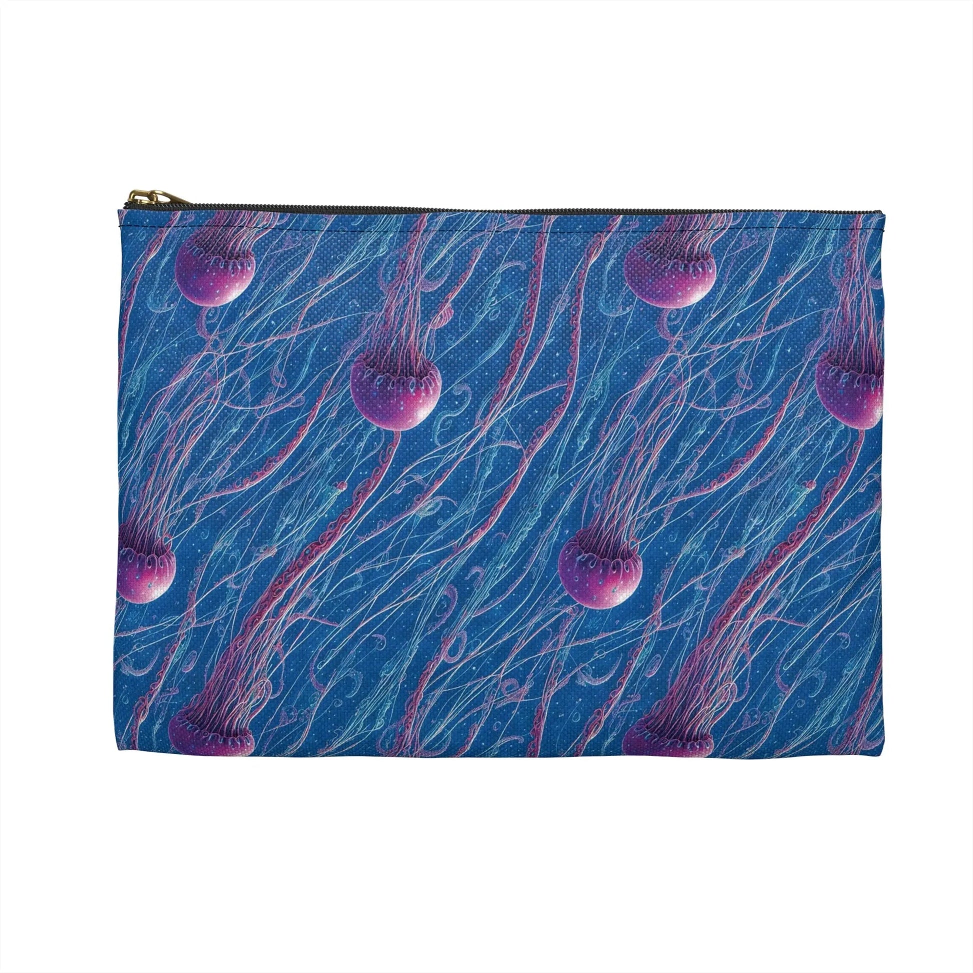 Accessory Pouch - Blue And Violet Jellyfishes - by Jelly Kvlt