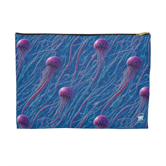 Accessory Pouch - Blue And Violet Jellyfishes - by Jelly Kvlt