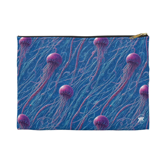 Accessory Pouch - Blue And Violet Jellyfishes - by Jelly Kvlt