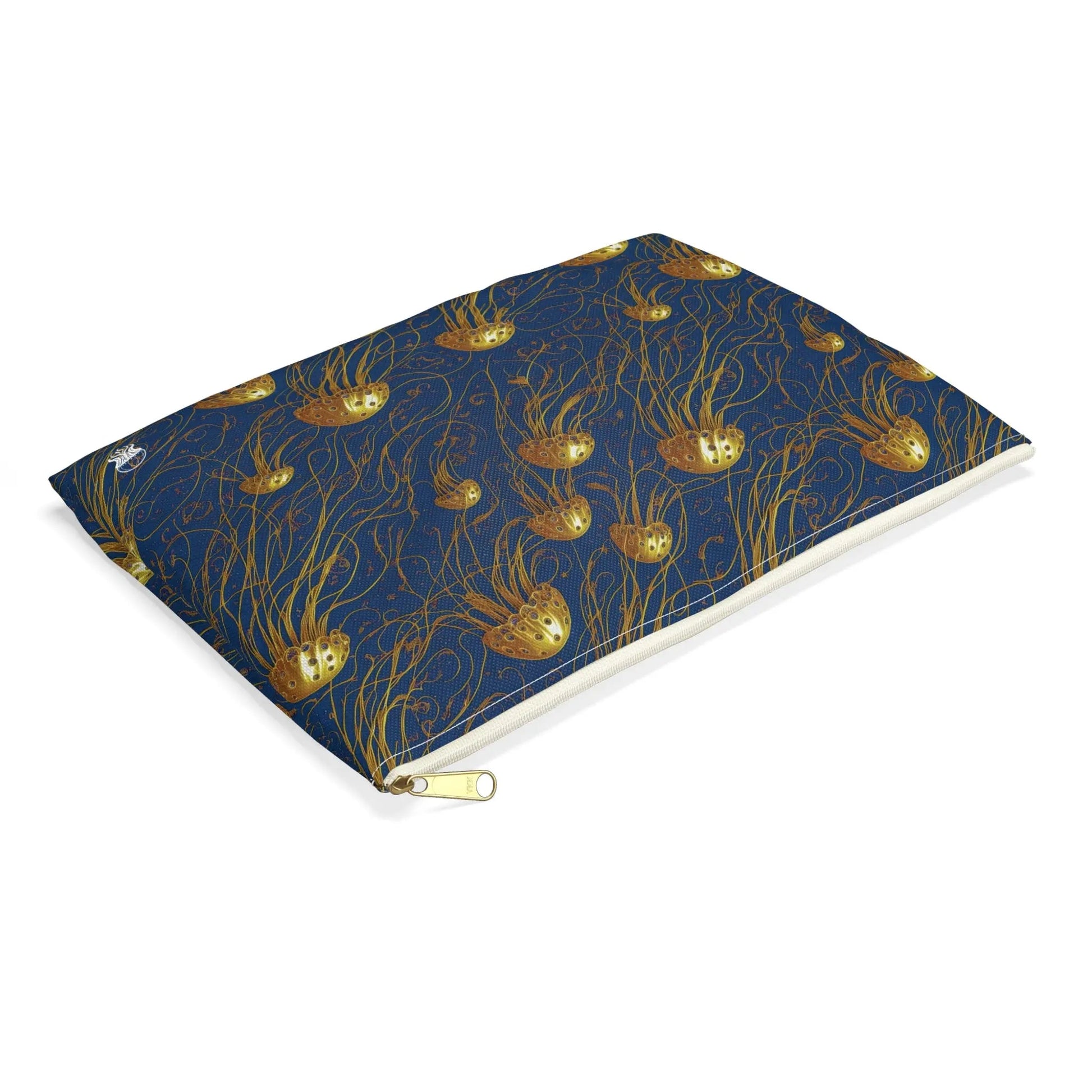 Accessory Pouch - Blue and Gold Jellyfishes - by Jelly Kvlt
