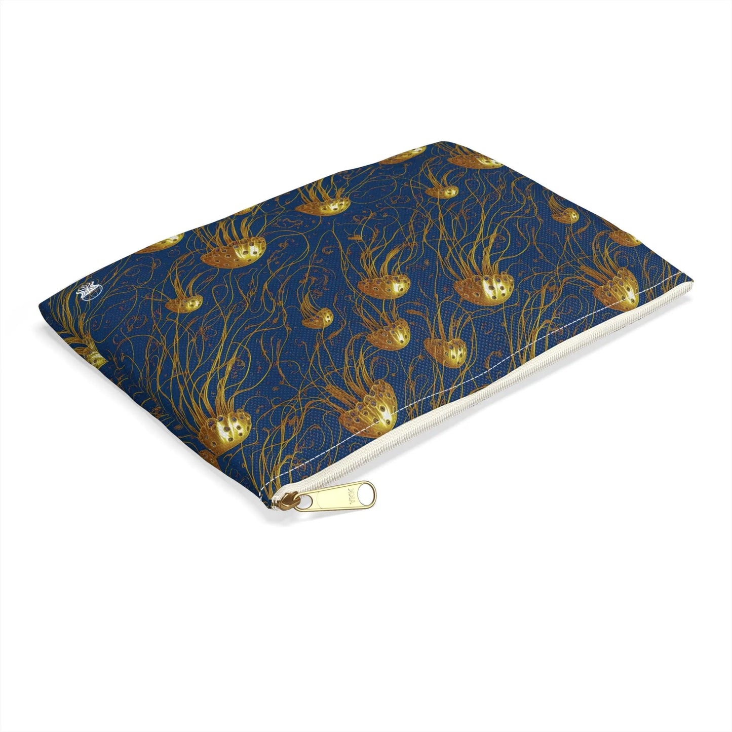 Accessory Pouch - Blue and Gold Jellyfishes - by Jelly Kvlt
