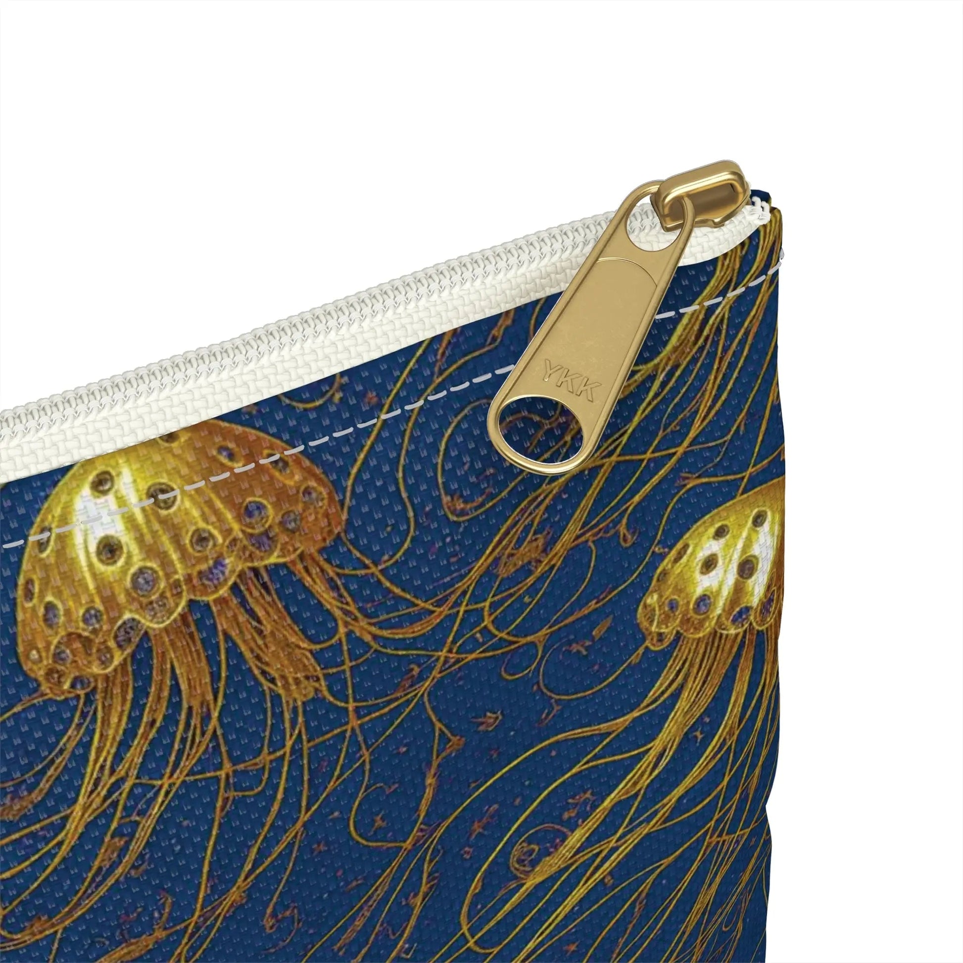 Accessory Pouch - Blue and Gold Jellyfishes - by Jelly Kvlt
