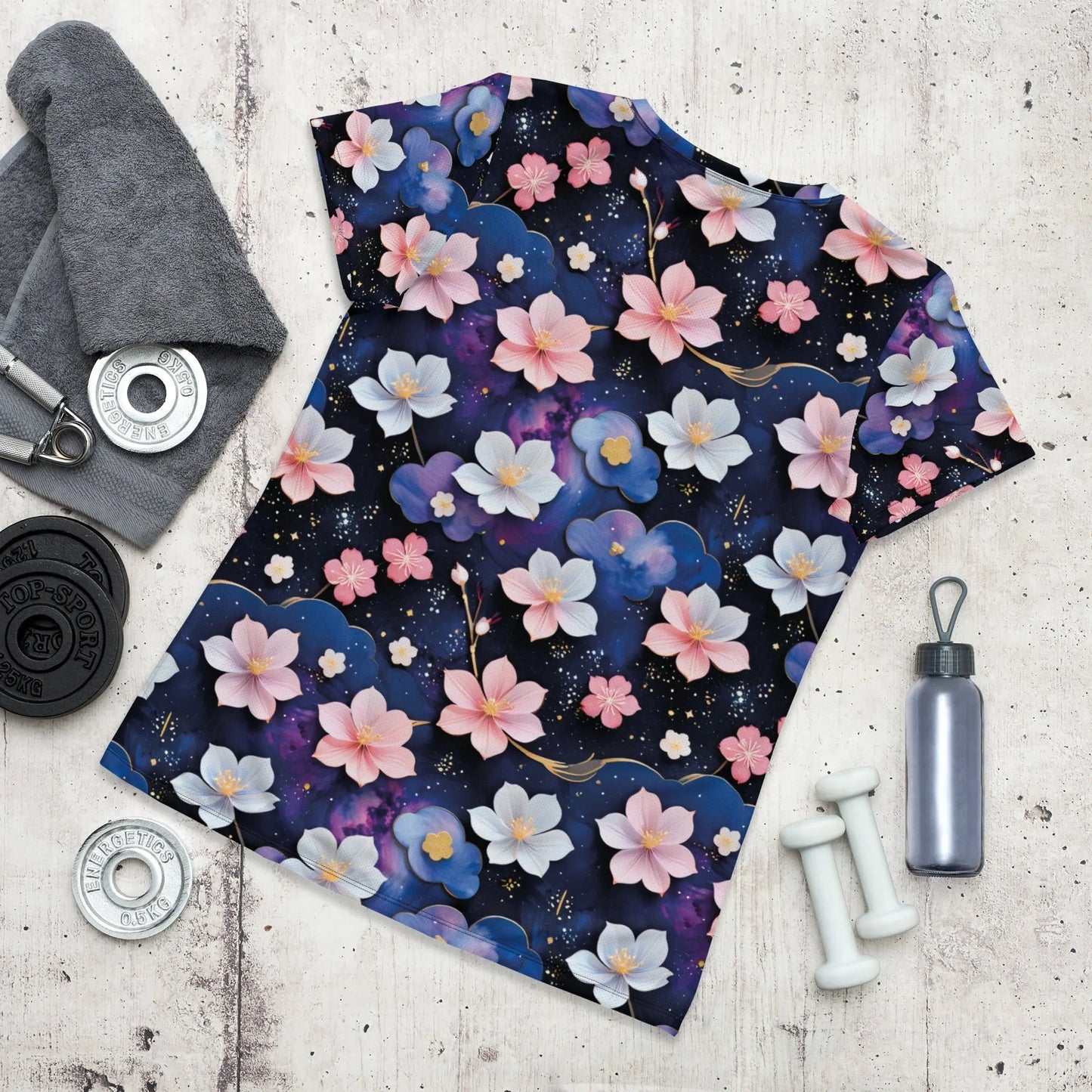 Women’s Athletic T-Shirt - Midnight Sakura | Lightweight & Functional