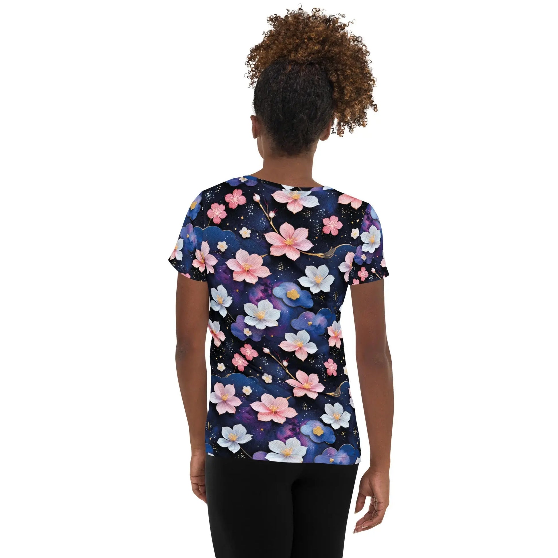 Women’s Athletic T-Shirt - Midnight Sakura | Lightweight & Functional