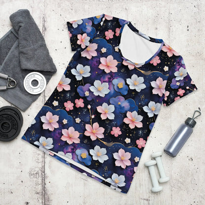 Women’s Athletic T-Shirt - Midnight Sakura | Lightweight & Functional