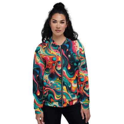 Bomber Jacket Celestial Splash | Cosmic Watercolor Elegance