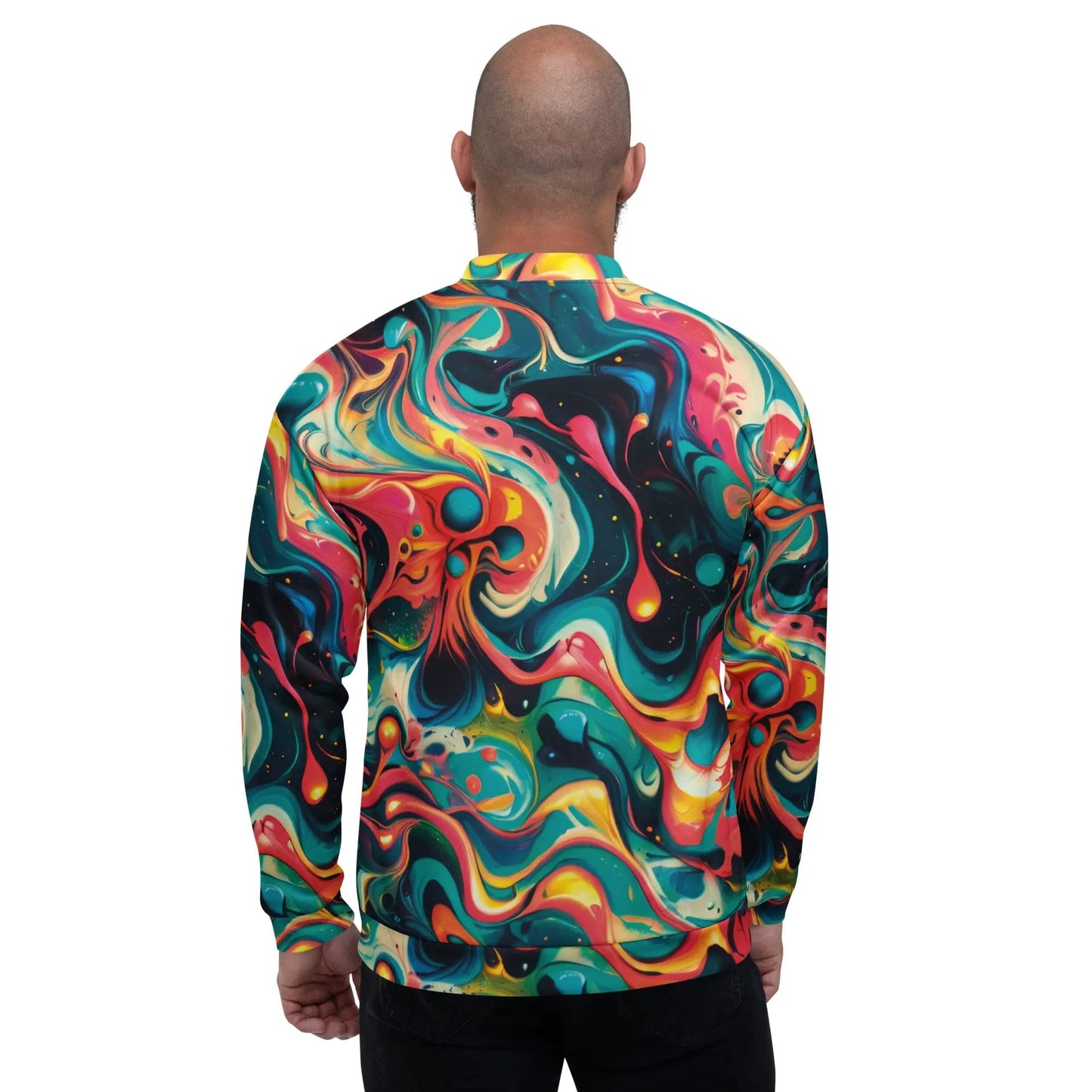 Bomber Jacket Celestial Splash | Cosmic Watercolor Elegance