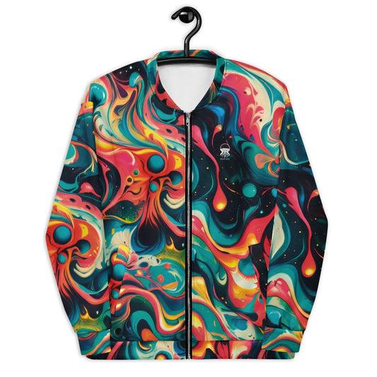 Bomber Jacket Celestial Splash | Cosmic Watercolor Elegance