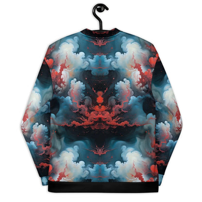 Bomber Jacket Ethereal Crimson Flow Light | Celestial Grace & Comfort