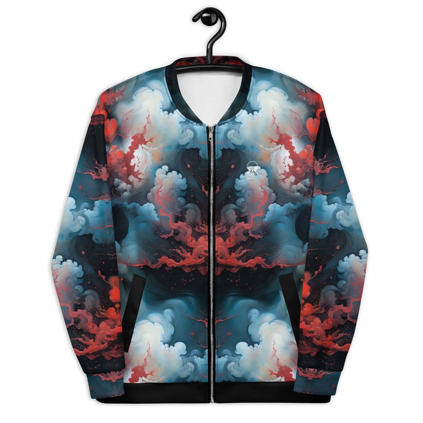 Bomber Jacket Ethereal Crimson Flow Light | Celestial Grace & Comfort