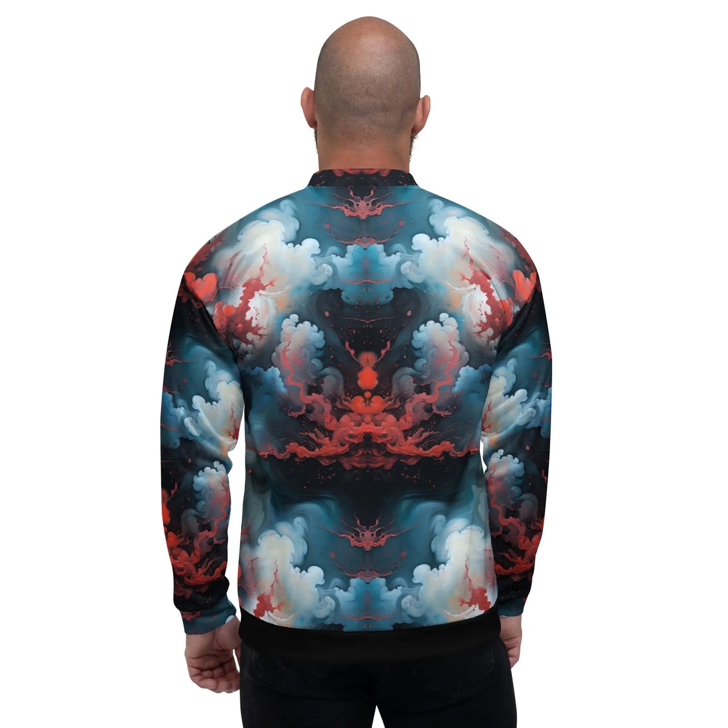 Bomber Jacket Ethereal Crimson Flow Light | Celestial Grace & Comfort