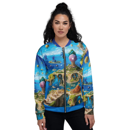 Bomber Jacket Fantasia Lagoon | Cosmic Surrealism & Comfort