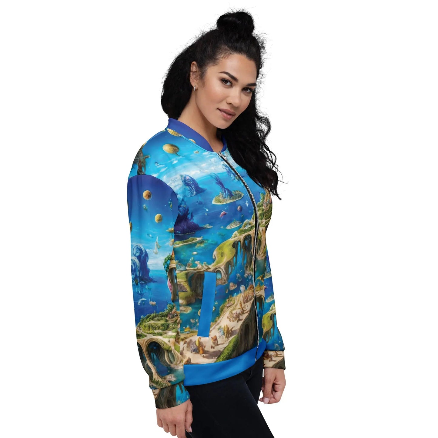 Bomber Jacket Fantasia Lagoon | Cosmic Surrealism & Comfort