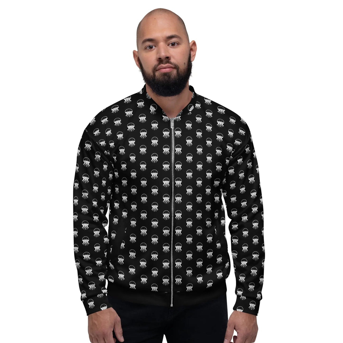Bomber Jacket Jellyfish Invaders | Retro Arcade & Cosmic Edge