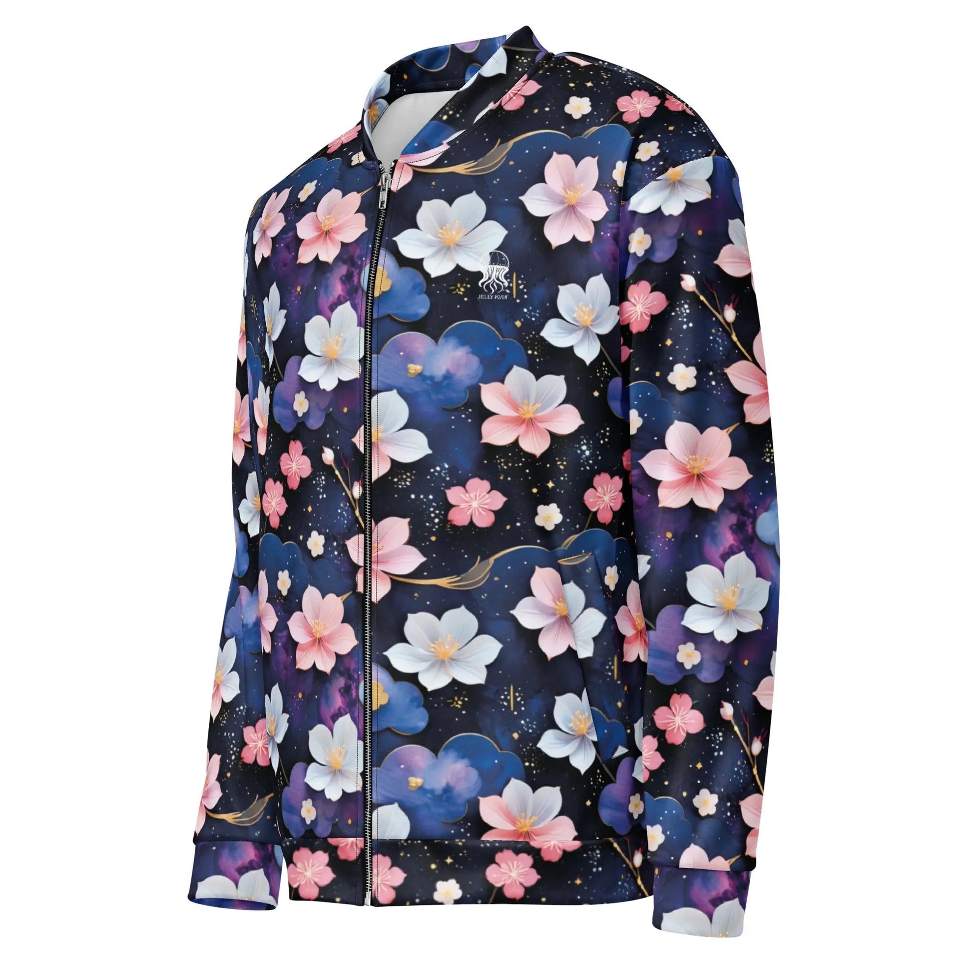 Bomber Jacket Midnight Sakura | Celestial Elegance & Comfort