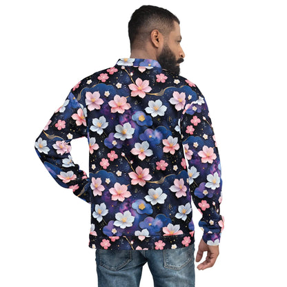 Bomber Jacket Midnight Sakura | Celestial Elegance & Comfort