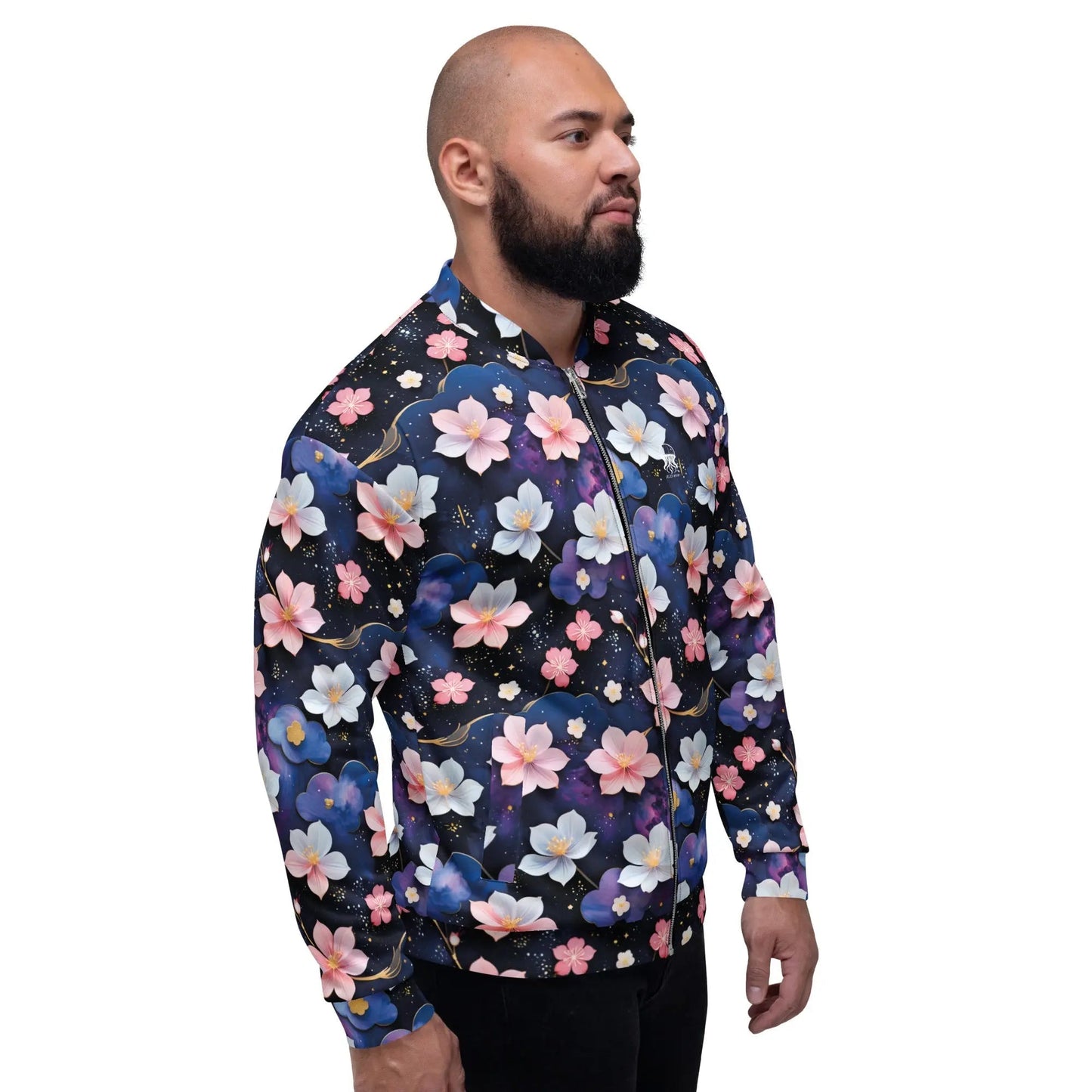 Bomber Jacket Midnight Sakura | Celestial Elegance & Comfort