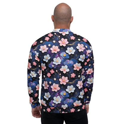 Bomber Jacket Midnight Sakura | Celestial Elegance & Comfort