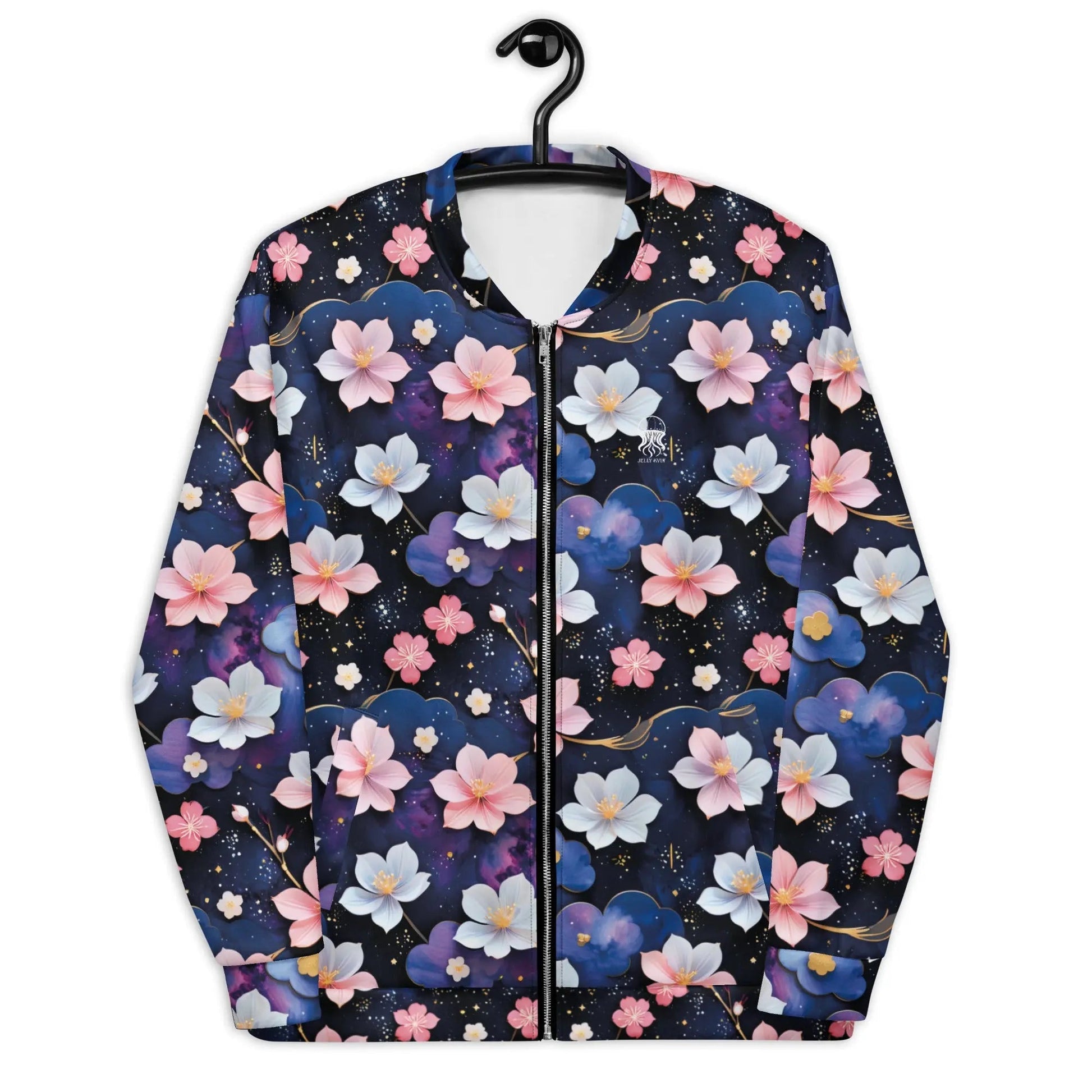 Bomber Jacket Midnight Sakura | Celestial Elegance & Comfort