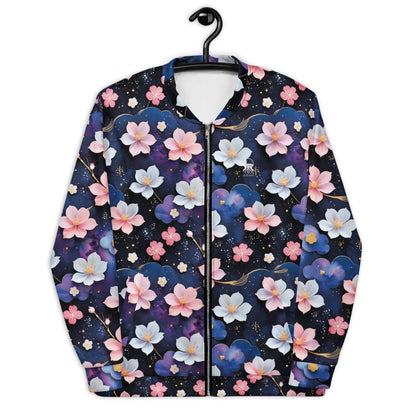 Bomber Jacket Midnight Sakura | Celestial Elegance & Comfort