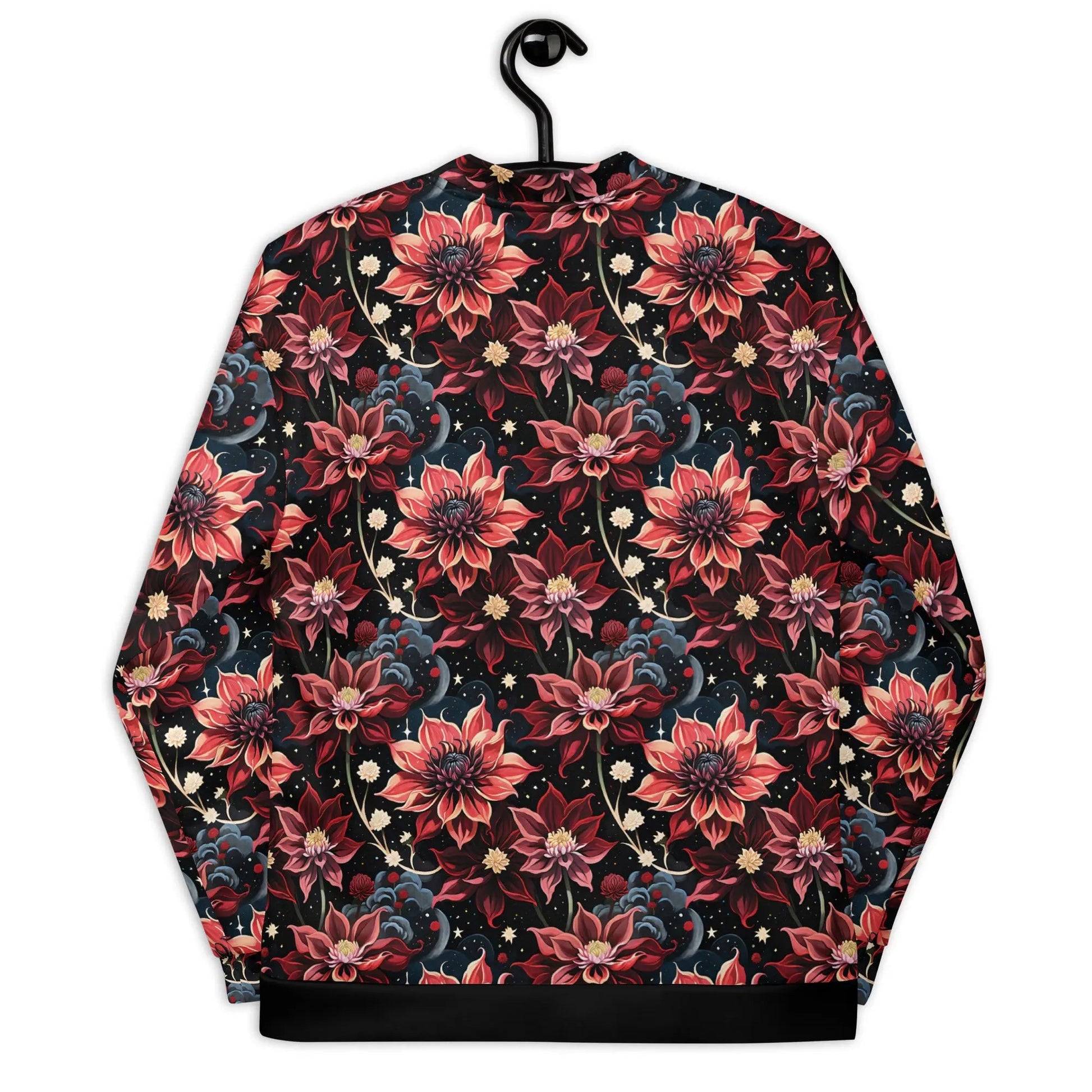 Bomber Jacket Twilight Dahlia | Cosmic Floral Elegance