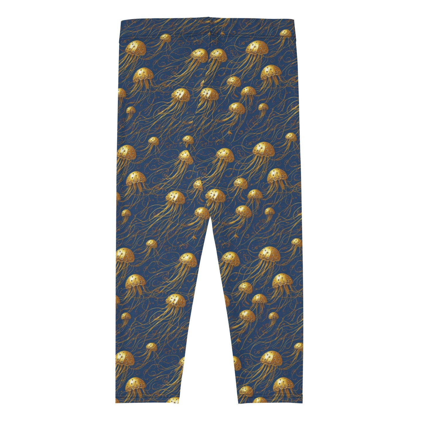 Capri Leggings - Blue and Gold Jellyfishes - by Jelly Kvlt