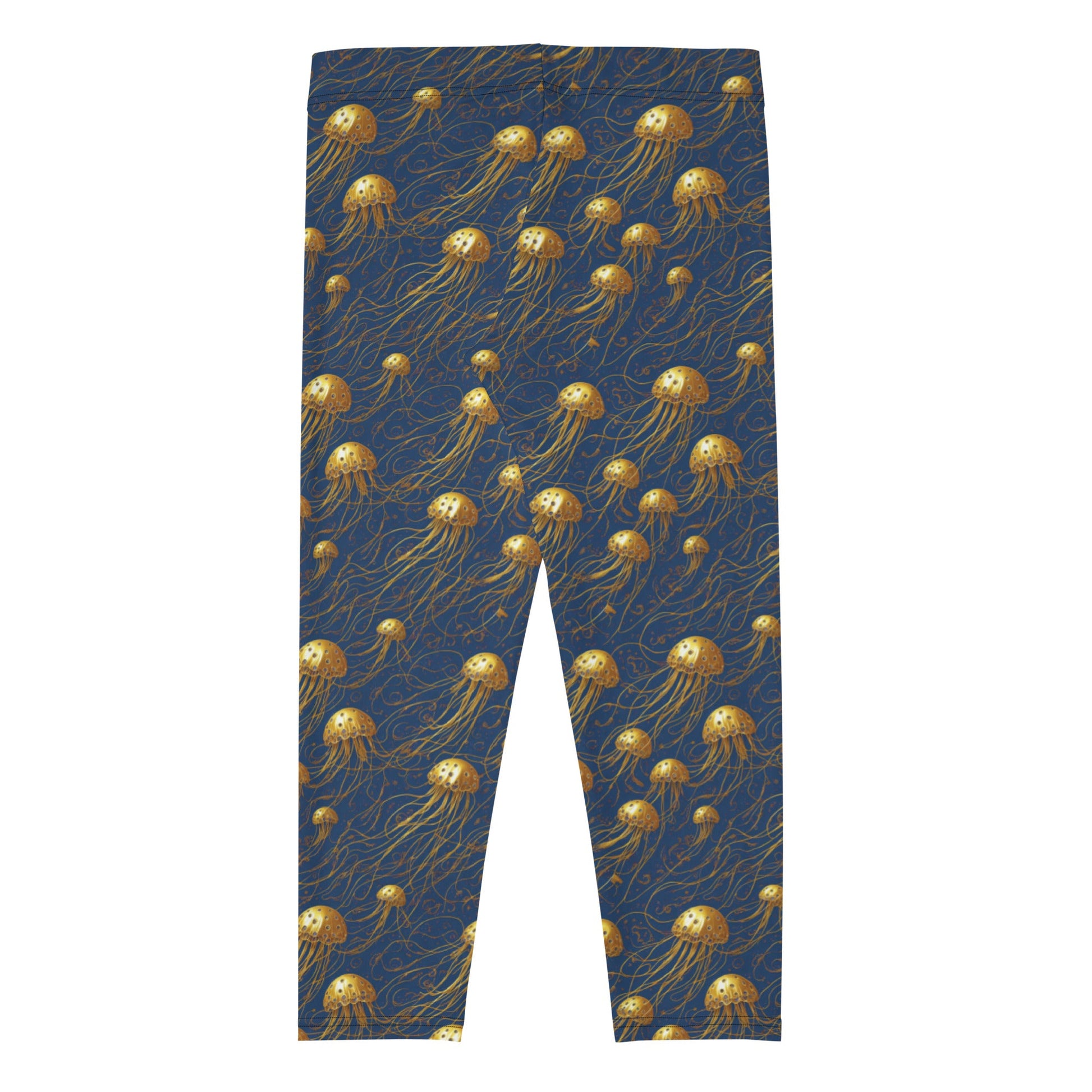 Capri Leggings - Blue and Gold Jellyfishes - by Jelly Kvlt
