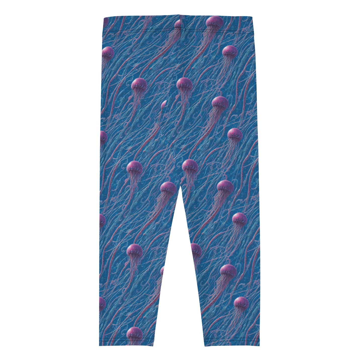 Capri Leggings - Blue and Violet Jellyfishes - by Jelly Kvlt