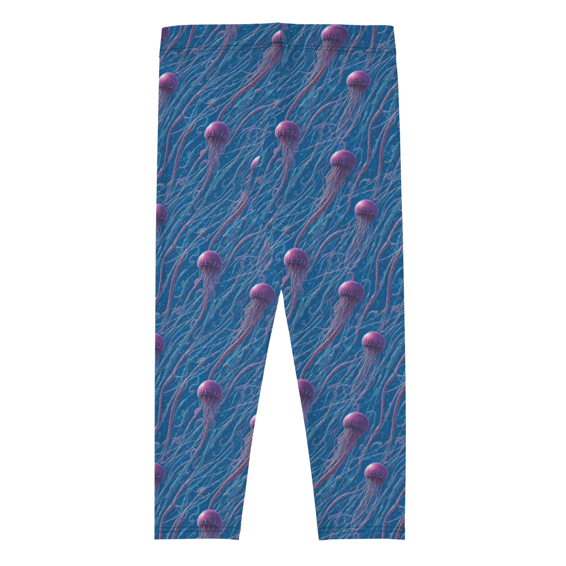 Capri Leggings - Blue and Violet Jellyfishes - by Jelly Kvlt