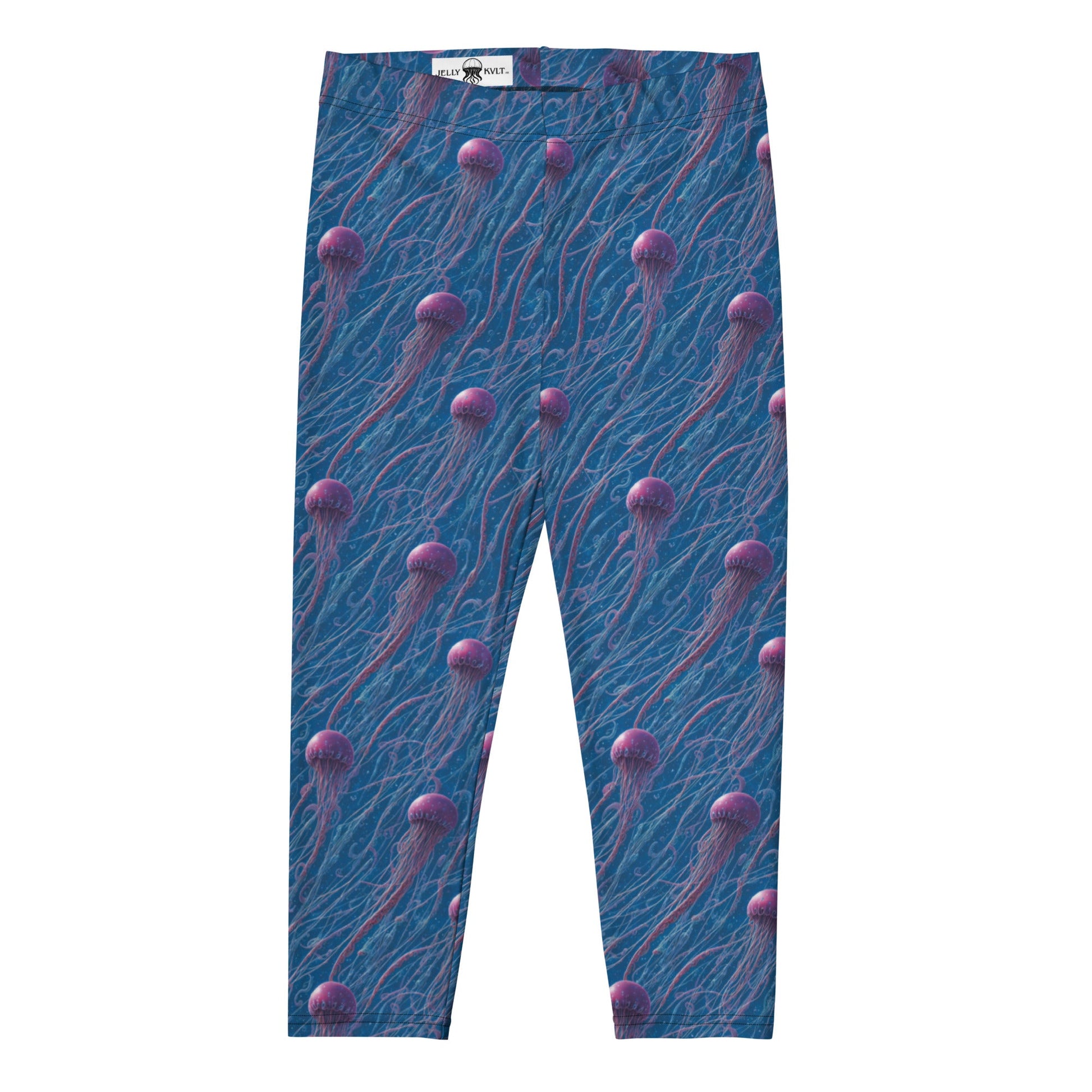 Capri Leggings - Blue and Violet Jellyfishes - by Jelly Kvlt