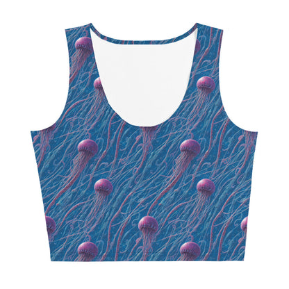 Crop Top - Blue And Violet Jellyfishes | Jelly Kvlt