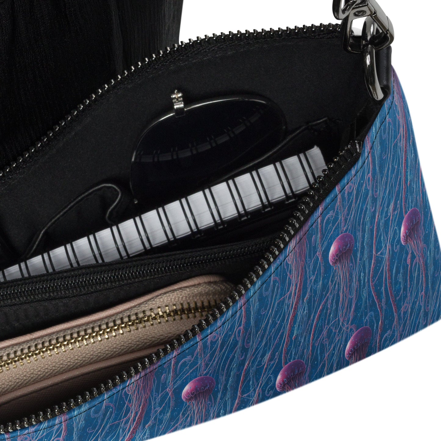 Crossbody bag - Blue and Violet Jellyfishes - by Jelly Kvlt