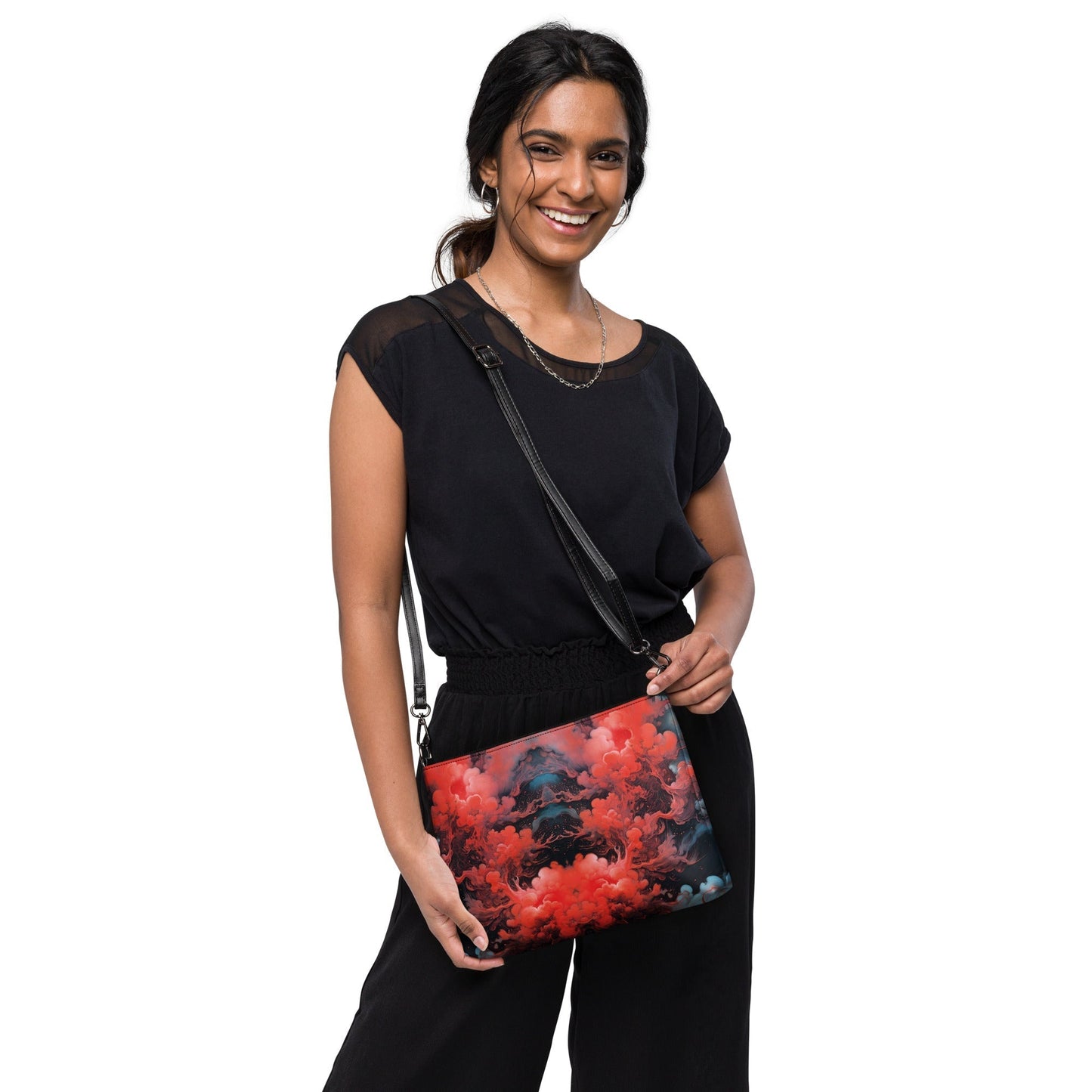 Crossbody bag Ethereal Crimson Flow - Dark - by Jelly Kvlt