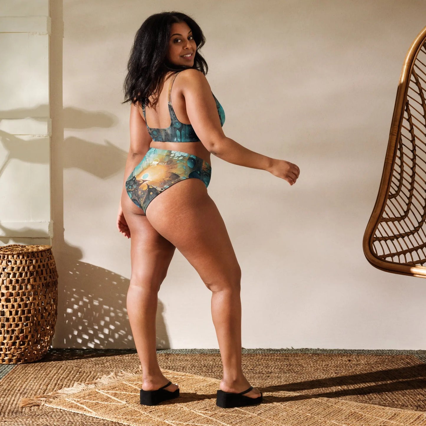 High-waisted Bikini - Chthonic Echoes - by Jelly Kvlt